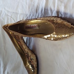 Vintage gold sequin Stefani pumps